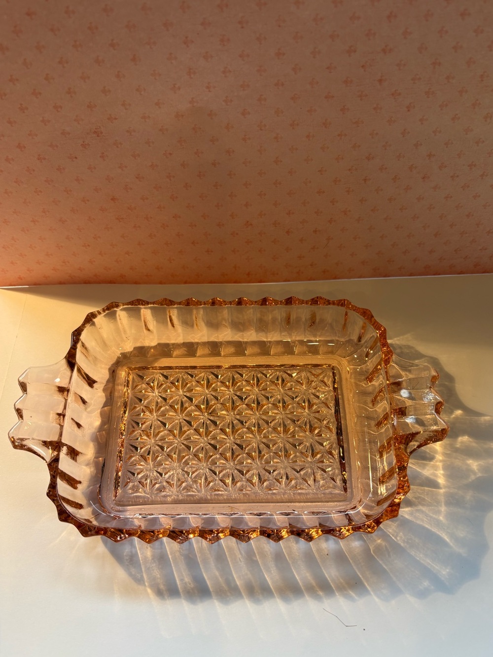 Pink Depression era Glass Trinket Dish